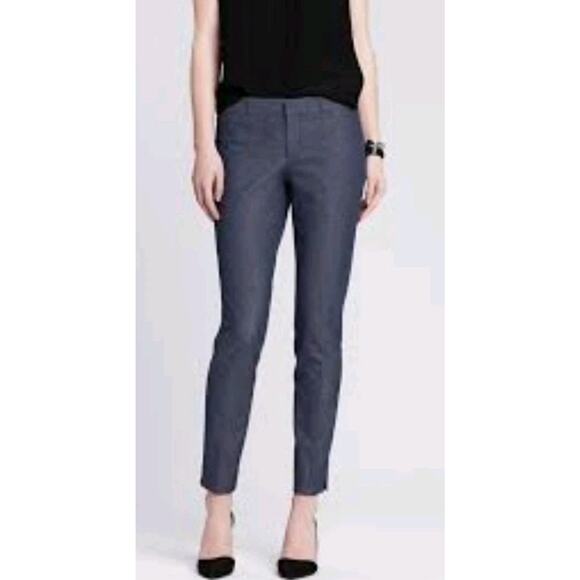 Banana Republic Sloan Cropped Pants Blue Textured Sz 10P Slimming Fit • EUC - Picture 1 of 9